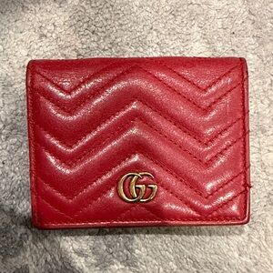 Gucci Red Quilted Leather Card Holder